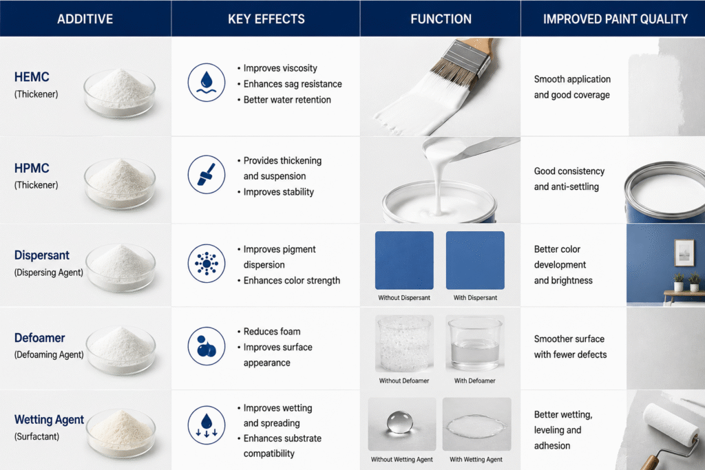 Various paint additives and their effects on paint quality