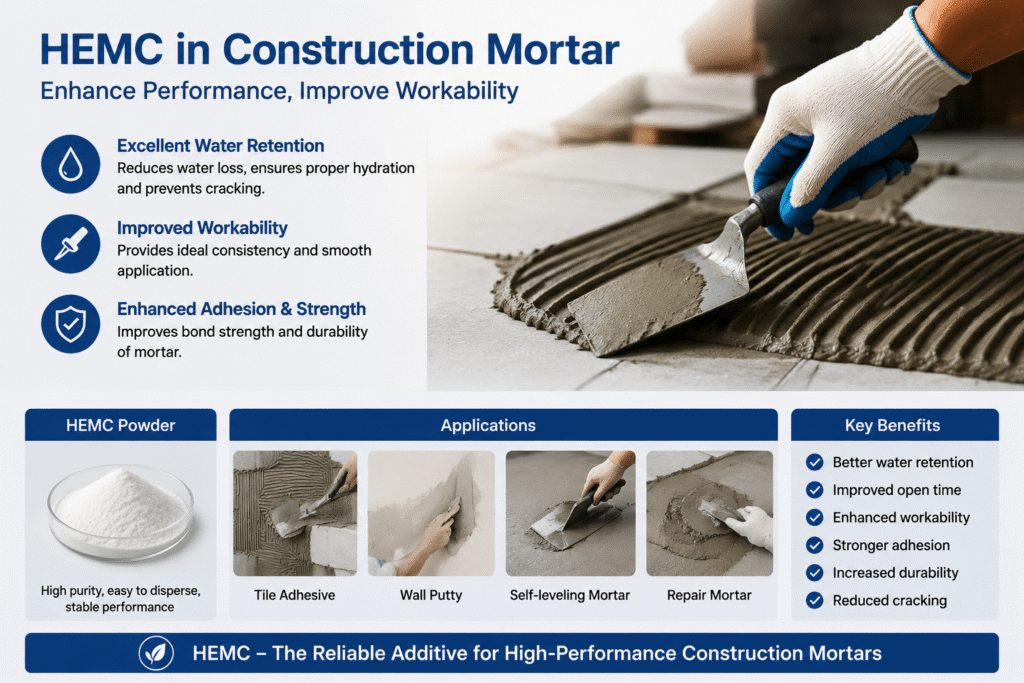 construction mortar application with HEMC