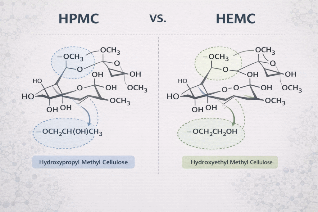 HPMC vs HEMC molecular structure