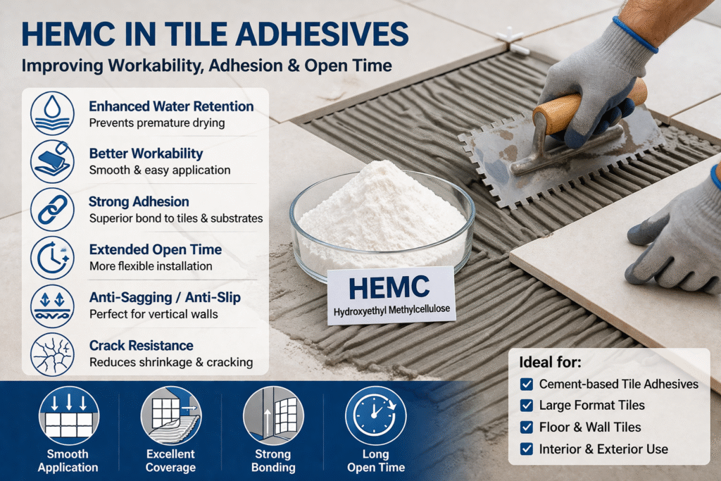 HEMC improving tile adhesive performance HEMC in tile adhesives