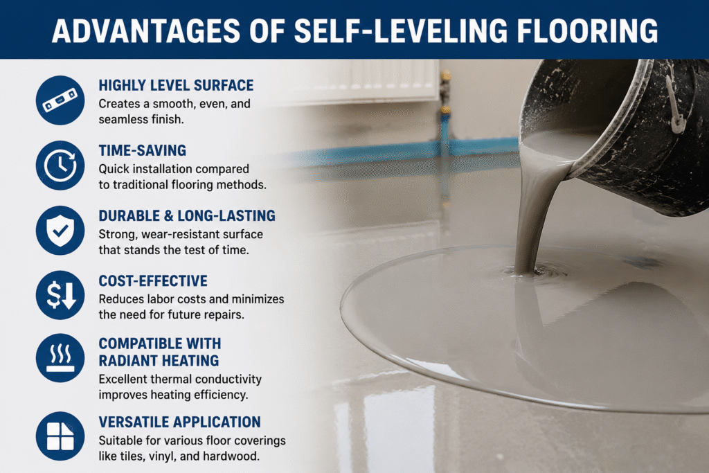 Benefits of self-leveling compounds Advantages of self-leveling flooring
