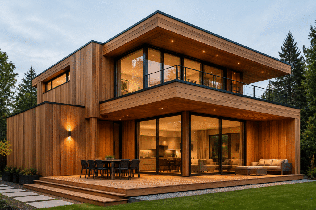 alt with modern wooden architecture