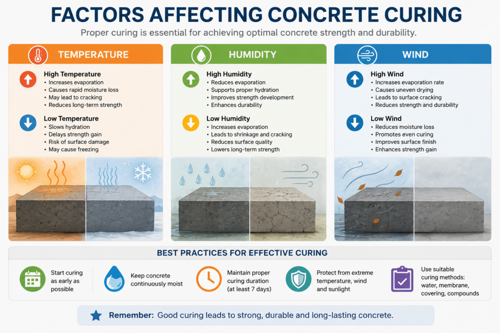 temperature humidity and concrete curing factors factors affecting concrete curing
