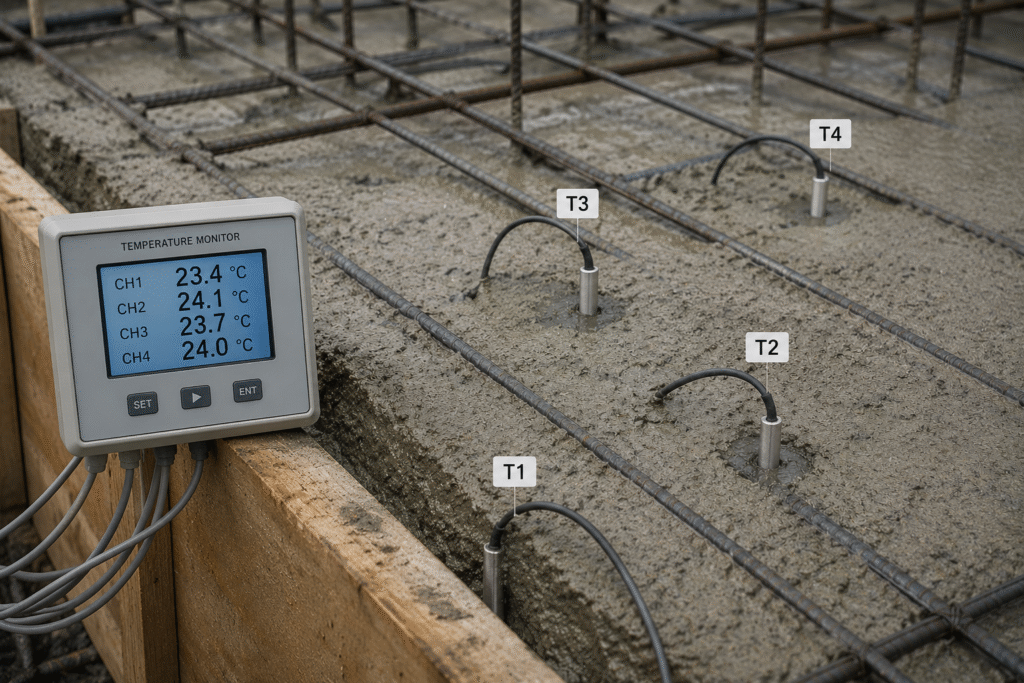 temperature sensors embedded in concrete