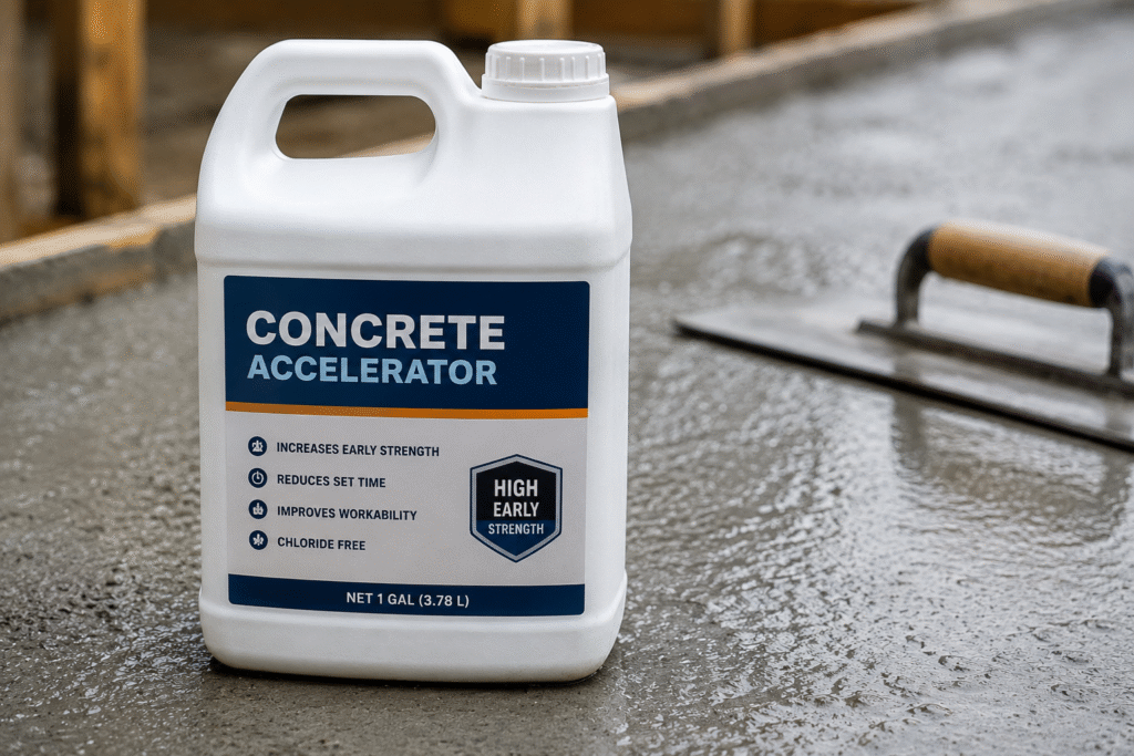 Concrete with High Early Strength Mix Close-up of a concrete accelerator additive
