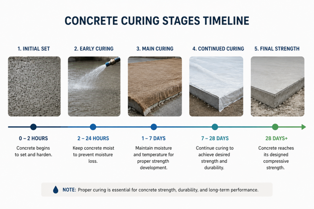 concrete curing stages timeline concrete curing stages timeline