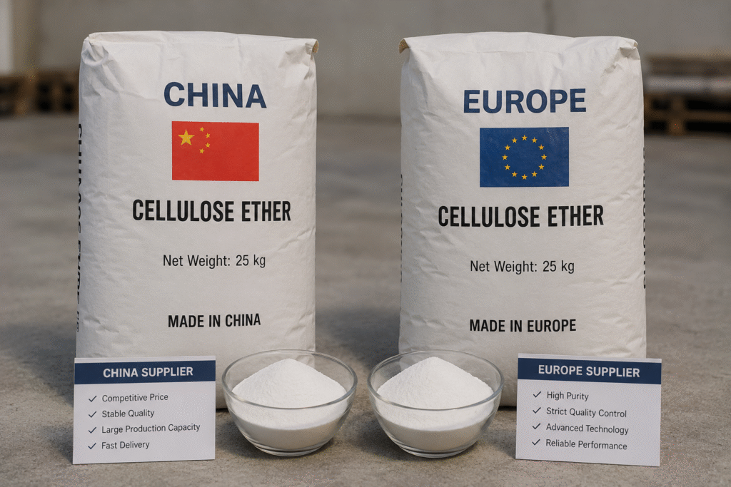China vs Europe Cellulose Ether Suppliers Comparing cellulose ether bags from China and Europe