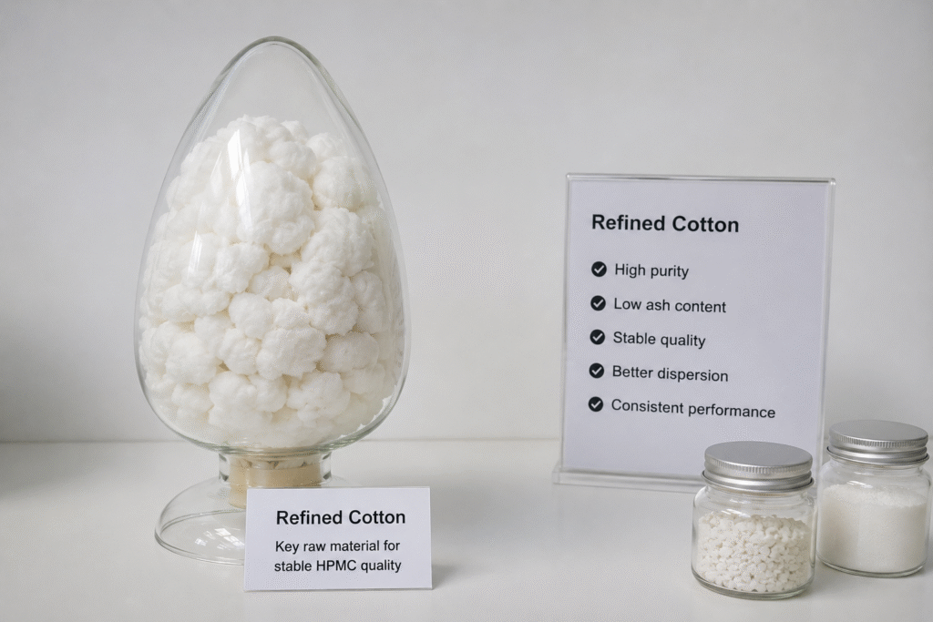 Refined cotton for stable HPMC quality refined cotton as key HPMC raw material for stable quality