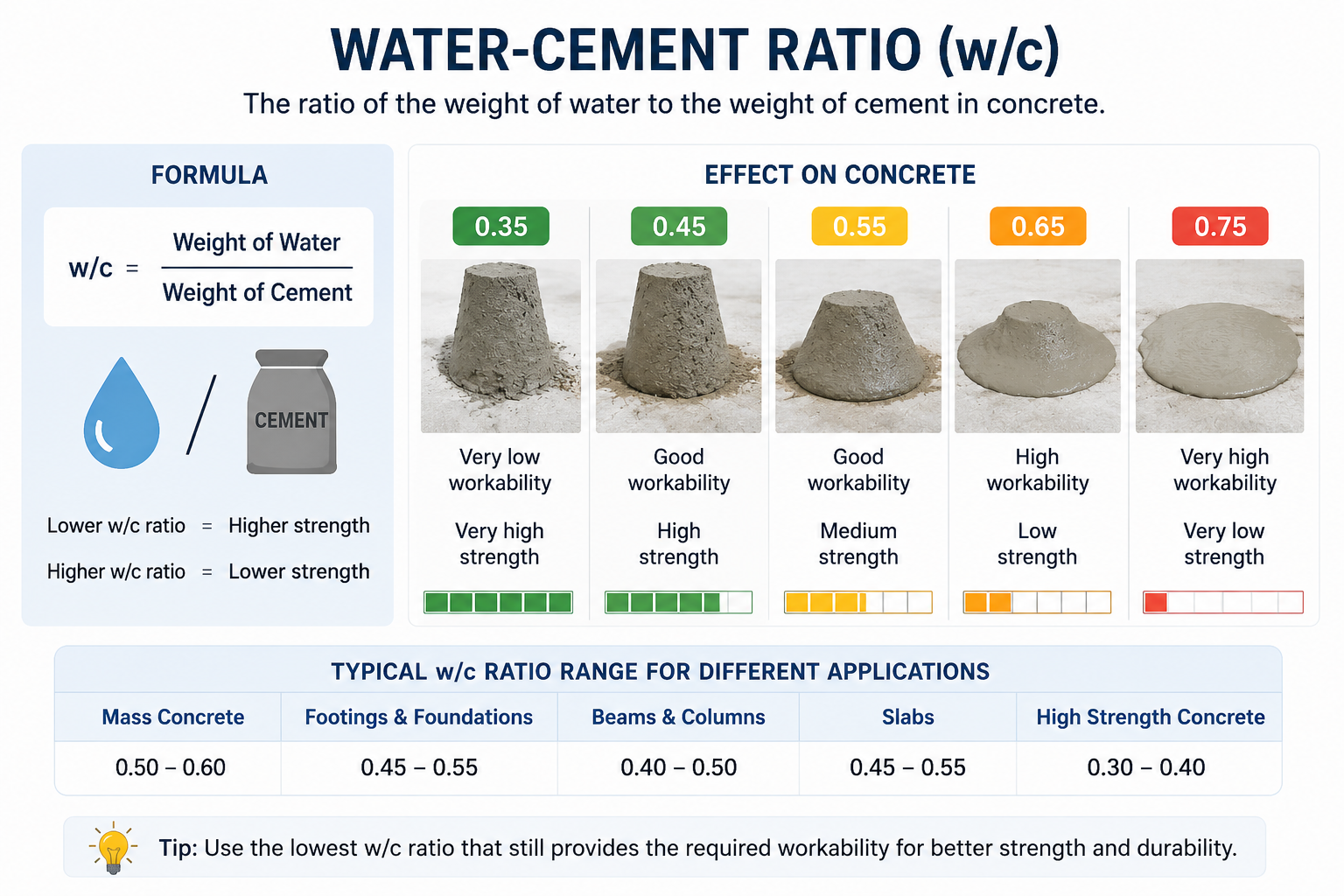 water-cement ratio